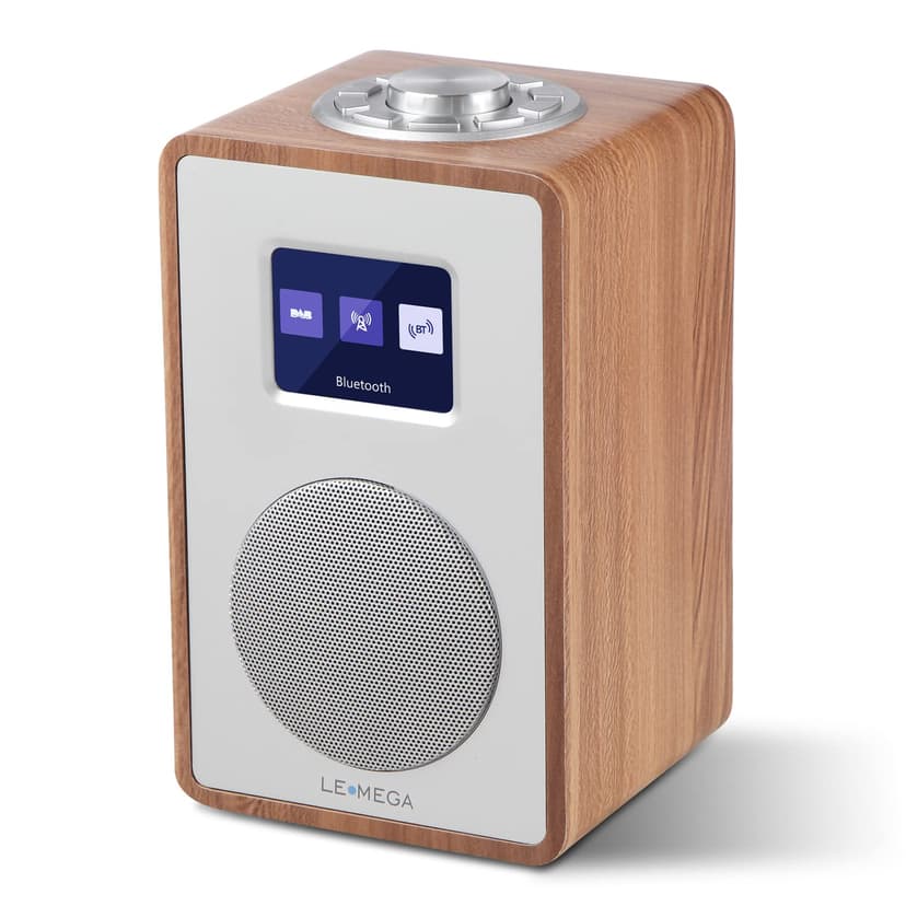 LEMEGA CR4 Radio numérique Dab/Dab+/FM avec Bluetooth,Radio Dab Portable alimentée par Le Secteur,Horloge à Deux alarmes avec Snooze,Affichage Couleur,Effet Bois (Noyer) - 1