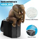 WADEO Portable Camping Toilet, Foldable Heavy Duty Travel Toilet for Adults, Sturdy 400lbs Capacity, Compact Car & Van Toilet with Lid & Bags for Camping, Hiking, Road Trips (Black + Seat Cushion) - 3