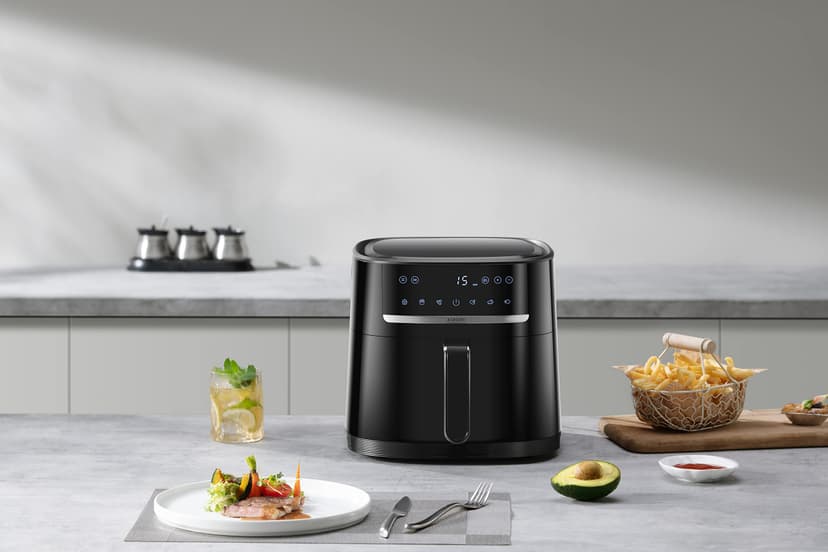 XIAOMI Air Fryer 6L Friteuse à air chaud XXL 1500 W, réglable de 40 à 200 °, circulation d'air chaud à 360 °, 6 programmes, friture sans huile, noire - 5