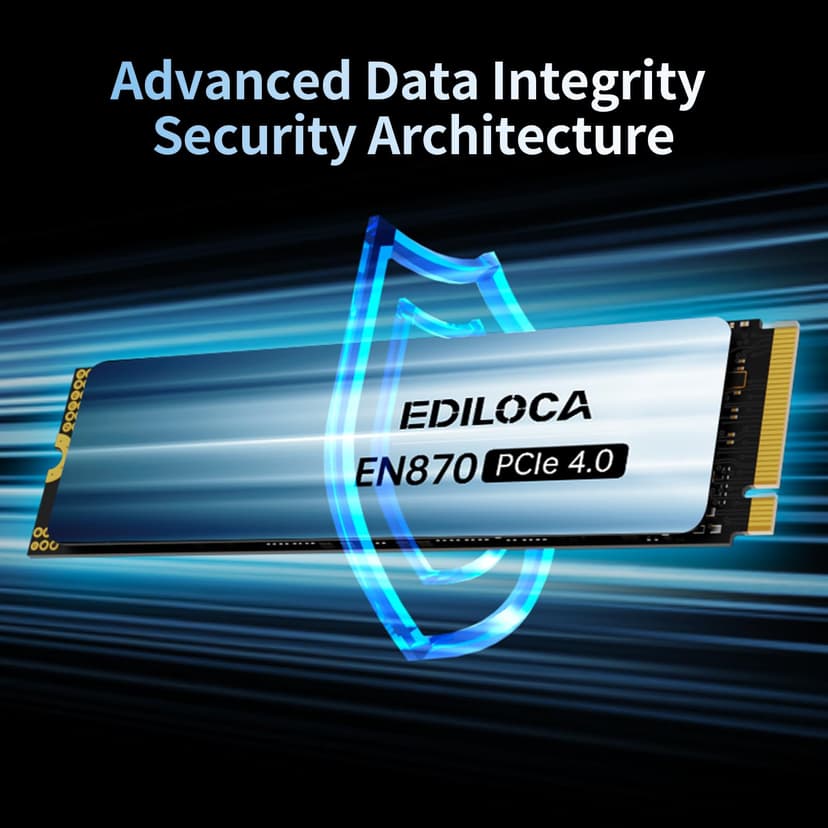 Ediloca EN870 SSD 4 to PCIe Gen4, NVMe M.2 2280, jusqu'à 7450 Mo/s, Disque SSD Interne, Cache SLC Dynamique, Compatible avec PS5 et PC - 4