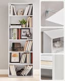 VASAGLE Bookcase, 6-Tier Bookshelf, Open Storage Shelf, Shelving Unit, 24 x 60 x 178.5 cm, for Living Room, Home Office, Dinning Room, Cloud White LBC169T14 - 8