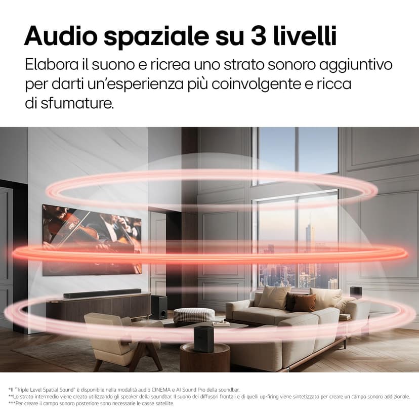 Barre de son - LG - S70TR - 5.1.1 - Canaux Dolby Atmos avec enceintes arrieres - 500 W - Caisson de basses sans fil - 4