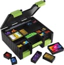 Asmodee Gamegenic - Game Castle Black Green - boîte de rangement transportable pour accessoires de jeux et cartes, rangement pour jeux de société avec bandoulière réglable, mallette tout-en-un - 5