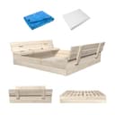 MAMOI® Bac a Sable avec Bache | Bac a Sable en Bois avec Couvercle, Enfant | (Naturel) - 1