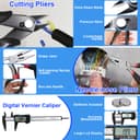 YOTINO 82 Pieces 3D Printer Accessories, 3D Printing Tool Kit, with Tweezers, Pliers, Carving Knife, Cleaning Needles, Wrench Set for Cleaning Finishing Printing - 4