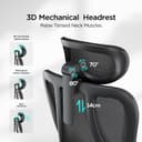 Hbada P3 Pro Ergonomic Office Chair with 2D Adjustable Lumbar Support, 3D Adjustable Headrest and Armrest, 135° Stepless Tilt Function, Black - 3