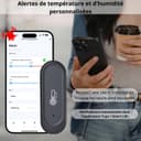 Sone Smart One Capteur Température Humidité WiFi 2.4GHz IP65 Extérieur Intérieur Noir - Thermomètre Hygromètre Connecté Tuya Smart Life - Sans Passerelle - Piles Non Incluses - 6