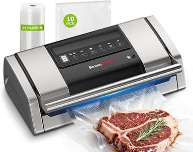 Bonsenkitchen Vacuum Sealer, 15 L/min, with Bag Clip, Han…