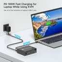 KVM Commutateur 2 PC 2 moniteurs HDMI USB C Double moniteur USB 3.0 Type C Commutateur 4K @ 60Hz pour 2 ordinateurs, clavier et souris Utilisation commune - 8