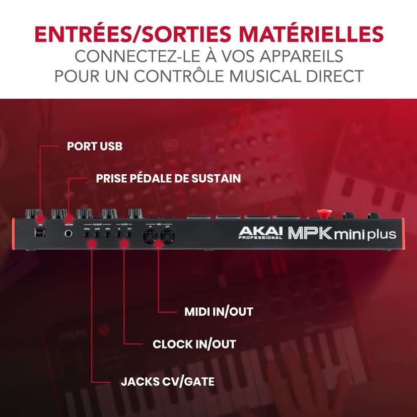 Akai Professional MPK Mini Plus - Clavier MIDI USB à 37 Touches avec Huit Pads MPC, Molettes, Logiciel de Production et Native Instruments Sound Package - 7