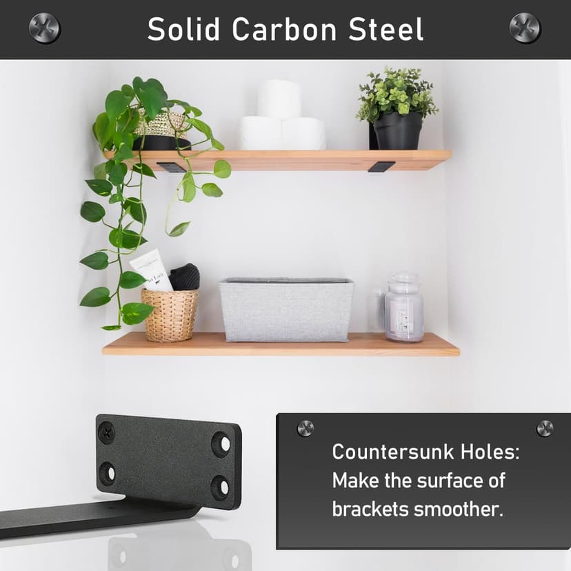 MLOQI 6pcs Shelf Carrier Shelf Bracket, White Shelf Holder of Steel Industrial Shelf Support 20cm - 3