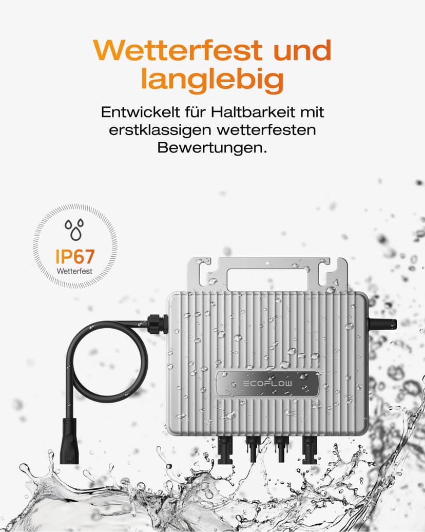 EcoFlow Stream Micro-onduleur Solaire Intelligent 800 W, pour Centrale électrique de Balcon, onduleur PV pour 2 Panneaux solaires, Étanchéité IP67, MPPT intégré, Contrôle par WiFi/APP - 5