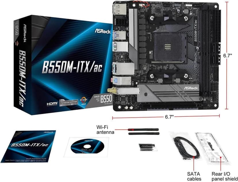Asrock B550M-ITX/ac AMD B550 Emplacement AM4 Mini ITX - 5
