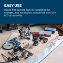 Bosch Professional 18V System Cordless Router GKF 18V-8 (incl. Parallel Guide, 2X vac adaptors, chip Shield, 8mm Collet, 2X Plunge Base vac adaptors, L-BOXX) - 4