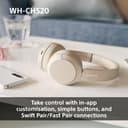 Sony WH-CH520 Wireless Bluetooth On-Ear Headphones, Lightweight Design, Up to 50hr Battery Life, Quick Charge, EQ, Clear Call Quality, iOS & Android - Black - 7
