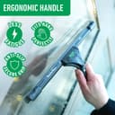Unger ErgoTec NINJA Window Squeegee 45cm – 40° Aluminium Channel, Soft Rubber Blade & Ergonomic Handle – Professional Window Cleaning Equipment, Black - 5
