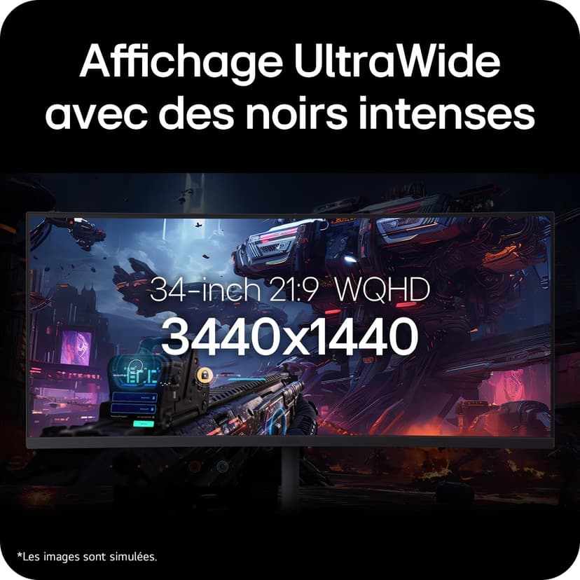 LG Ultragear 34G630A-B.AEU 34-Inch Gaming Monitor - VA Panel WQHD (3440 x 1440), 1ms GtG 240Hz, DisplayHDR 400, sRGB 95% (CIE1976), FreeSync Premium - 5