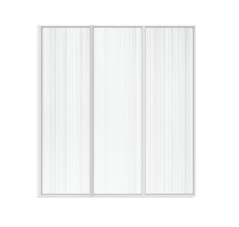 MARWELL Moon Folding Bath Screen - 3-Piece, White Aluminium Frame, Plastic, 120 x 130 x 5 cm - Shower Enclosure for Bathtub - 5