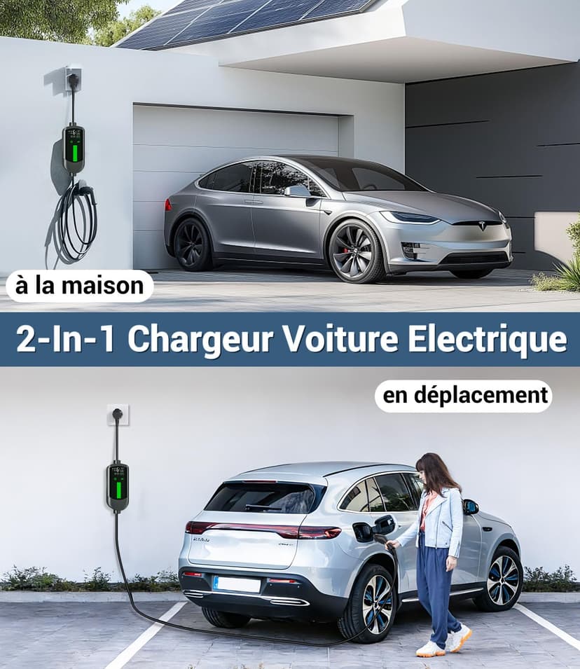 WityCharge Electric Car Charger 3.7 kW – 7 M/6-16 A Electric Car Charging Cable with Wall Mount Bag, Delayed Charger, Digital LCD, IP65, Compatible with EVs(IEC 62196-2) & PHEVS - 7