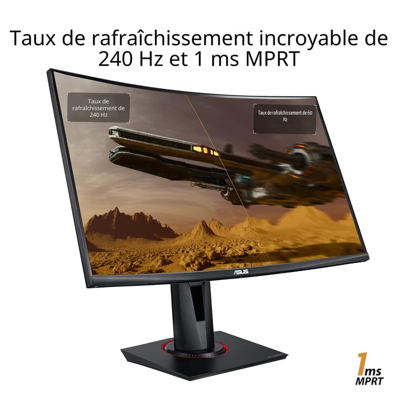 ASUS TUF Gaming VG27VQM - Ecran PC Gamer Esport 27" FHD - Dalle VA incurvée - 240Hz - 1ms - 1980x1080 - Display Port, 2X HDMI et 2X USB-A - Haut-parleurs - AMD FreeSync - Extreme Low Motion Blur - 3