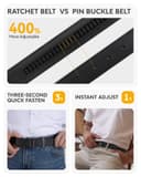 CHAOREN Men's Leather Belt - Automatic Belt Men's Leather 35 mm for Suit and Leisure - Micro-Adjustable Belt Fits Anywhere, black / brown, 32-38W - 4
