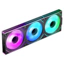Jungle Leopard Interstellar-V2 Daisy Chain RGB PC Ventilateur 120MM 3er Pack,1850RPM/68CFM/2.4mmH2O/24LEDs,5V3PIN ARGB und 12V4PIN PWM Ventilateur (3, Black, 120MM-Reverse) - 1