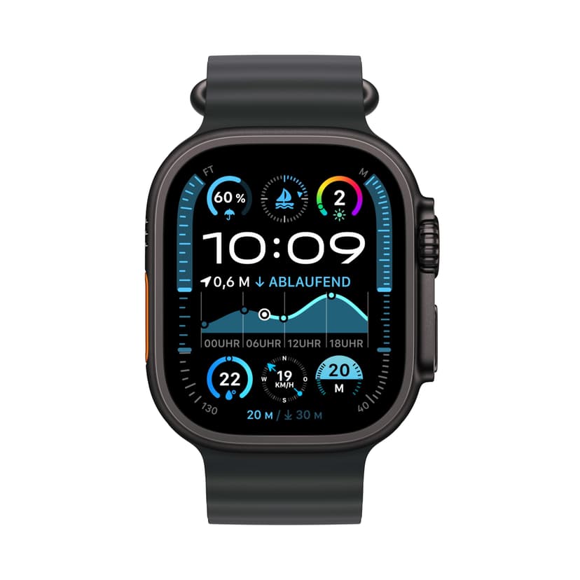 Apple Watch Ultra 2 [GPS + Celular, 49mm] Titanium Case with Black Ocean Band, One Size (Renewed) - 2