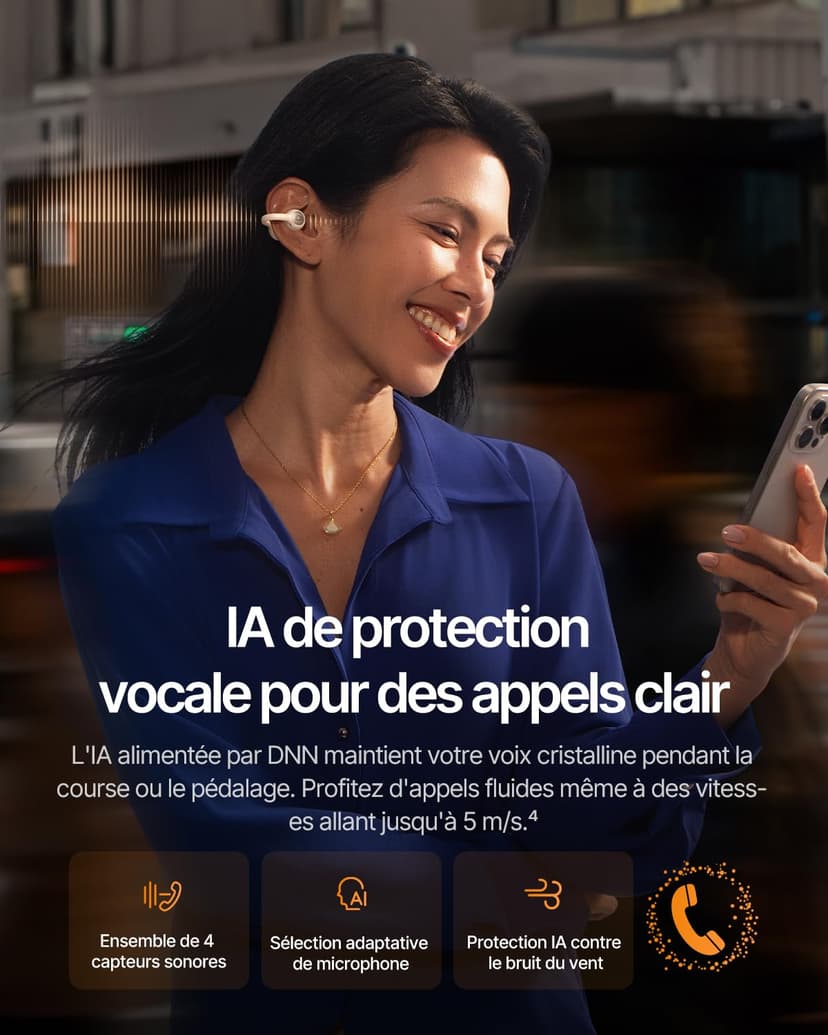 Baseus Inspire XC1 Écouteurs Bluetooth sans Fil Open-Ear, Sound by Bose, Cloud-Confort, Dolby Audio | Hi-Res | Haut-Parleur Hybride 2 Voies | Tweeter Knowles BA, autonomie 40 h, IP66, AI-Clear Calls - 6