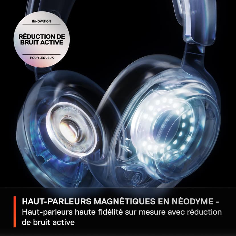 SteelSeries Arctis Nova Pro Wireless - Casque gaming multi-système - Haut-parleurs magnétiques en néodyme - ANC - Autonomie illimitée - Micro ClearCast Gen 2 - PC, PS5, PS4, Switch, Mobile - 4