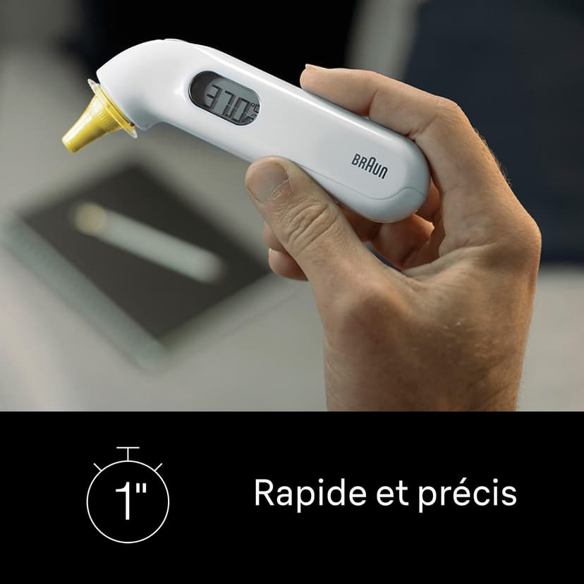 Ear thermometer Braun ThermoScan 3 (professional precision; acoustic fever indicator; safe, hygienic, for the whole family; newborn) IRT3030 White - 3