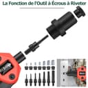 JiGiU 2 in 1 Rivet Nut Tool and Rivet Gun, Professional Hand Rivnut Gun Rivet Nut Gun Tool Heavy Duty Rivnut Tool Kit with M3 M4 M5 M6 M8 M10 M12 & 3.2/4.0/4.8/6.0/6.4 Rivet Heads,110 Nuts & 50 Rivets - 7