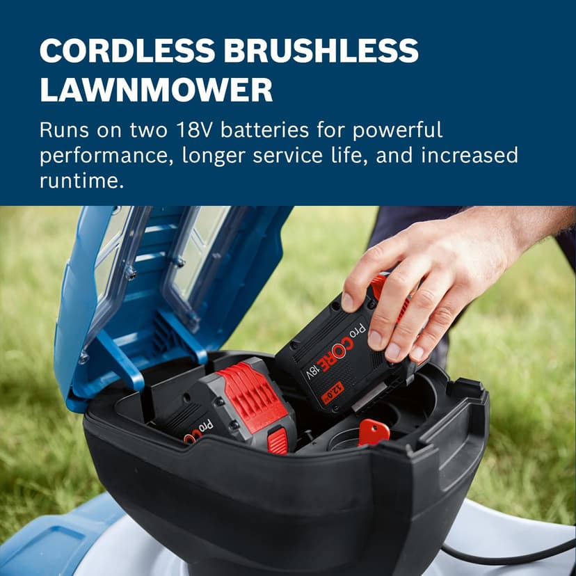 Bosch Professional 18V System Cordless Lawnmower GRA 18V2-46 (Cutting Width: 46 cm, 6-Level Cutting Height Adjustment, 60 Litre Fabric grassbag, incl. 2 x Isolator Key, Mulch Plug) - 5