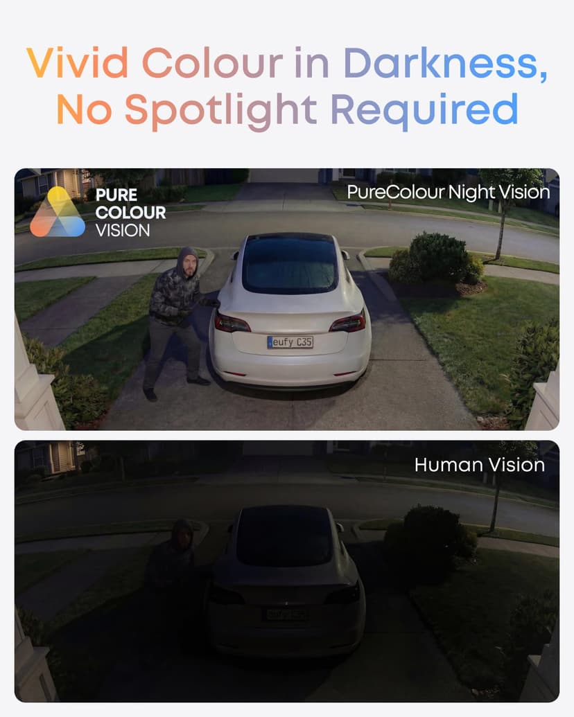 eufy Security eufyCam C35 Caméra de sécurité sans Fil, extérieur et intérieur, Support magnétique, Vision Nocturne en Couleur, Stockage sur Appareil sans abonnement, IP67, Prend en Charge Le Panneau - 4