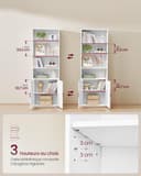 VASAGLE Bookcase, 6-Tier Tall Bookshelf, Book Shelf with Doors, Shelving Unit, 24 x 60 x 175 cm, for Living Room, Home Office, Dinning Room, Cloud White LBC402W01 - 3