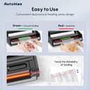 FRESKO Automatic Vacuum Sealer Machine, 140 Watt Food Vacuum Sealer with Double Heat Seal, Built-in Cutter & Bag Storage, Includes 10 pcs Pre-cut Bags and 1 Roll Bag(V6) - 4