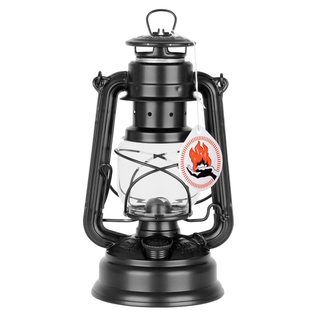 Feuerhand Outdoor Hurricane Oil Lantern 276 - German-Made Since 1893, Paraffin Lamp with Galvanized Steel, Rust-Resistant, Kerosene Lantern, 300ml Tank 20 Hour Burn, Safe Hanging, Matte Black