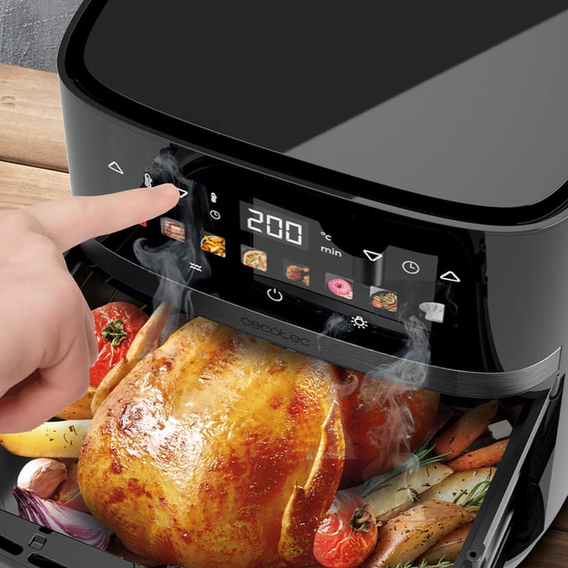 Cecotec Air Fryer 8 Litre – Air Fryer Cecofry&Grill Duoheat 8000. 2200 W, Dual Resistance, Dietary and Digital, Window, Adjustable Temperature 80-200°C, 8 Menus - 9