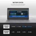NEEWER 2 Batteries Rechange NP-F970 7800mAh, Batterie NP-F Rechargeable pour Sony FX3/FX30/A7, pour Canon R5, pour Nikon Z8, Charge Rapide USB C 20W PD pour Caméscope Éclairage LED Moniteur, TP-F970 - 8