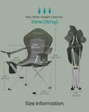 SONGMICS Set of 2 Camping Chairs, Folding Outdoor Chairs with Wide Seat and High Back, Portable Garden Picnic Chairs with Cup Holder, Phone Holder and Side Pocket, Green and Grey GCB005CD01-2J - 6