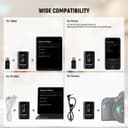 NEEWER CM28 Wireless Lavalier Microphone System with Charging Case, 2 Mic Clips, 1 Click Noise Canceling, 4GB Storage, 9H Playtime, Lavalier Lapel Mic Compatible with iPhone/Android/PC/Camera - 7