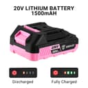 Power Drill Cordless: DEKOPRO Pink Cordless Drill 20V Electric Power Set Tool for Women Drills with Battery and Charger Drills Driver Kit - 7