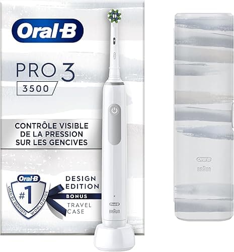 Oral-B Pro 3500 Brosse À Dents Électrique Blanche, Un Cap…