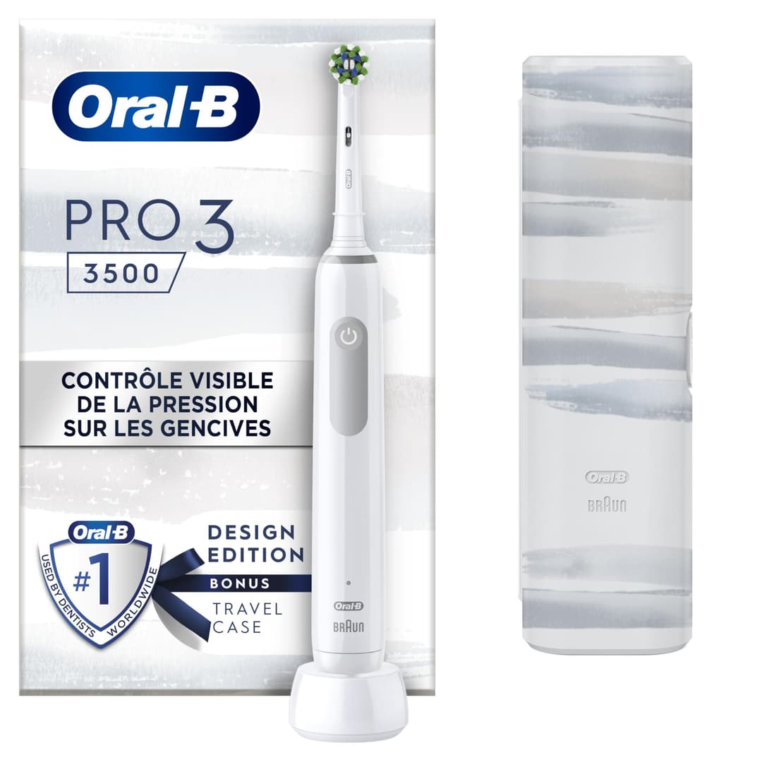 Oral-B Pro 3500 Brosse À Dents Électrique Blanche, Un Cap…
