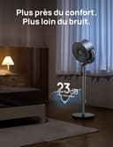 DREO 40 Inch Smart RGB Pedestal Fan, 20dB Silent Standing Fans for Bedroom, 120°+120° Oscillating Cooling Fan, Wi-Fi/Voice Control, DC Motor, 9 Speeds, 6 Modes, 12H Timer, 90 ft Circulator, Silver - 7