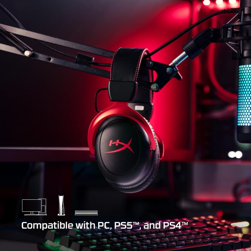 HyperX Cloud II Wireless -Gaming Headset for PC, PS5, PS4, Long Lasting Battery Up to 30 Hours, DTS® Headphone:X®Spatial Audio, Memory Foam, Detachable Noise Cancelling Microphone with Mic Monitoring - 3
