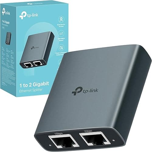 TP-Link EH210 Gigabit Ethernet Splitter 1000Mbps Gigabit Speed 1 to 2 Compatible with Cat 8/7/6/5/5 Ethernet Cables, Aluminium Alloy Casing, Plug & Play