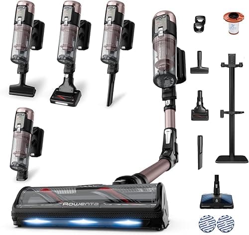 Rowenta RH9CD9E0 X-Force Flex 16.60 Animal Aqua, Aspirateur Sans Fil, Noir/Cuivre