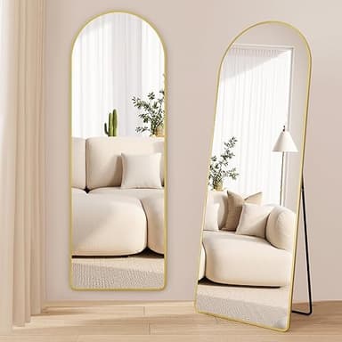 SONGMICS Miroir Intégral, Miroir Arqué sur Pied, à Poser …