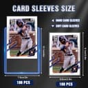 200-Piece Card Sleeves Set – Includes 100 Toploaders & 100 Clear Penny Sleeves and Gloves, Premium 3"x4" Top Loaders for Sports, MTG, Football & Game Cards - 2