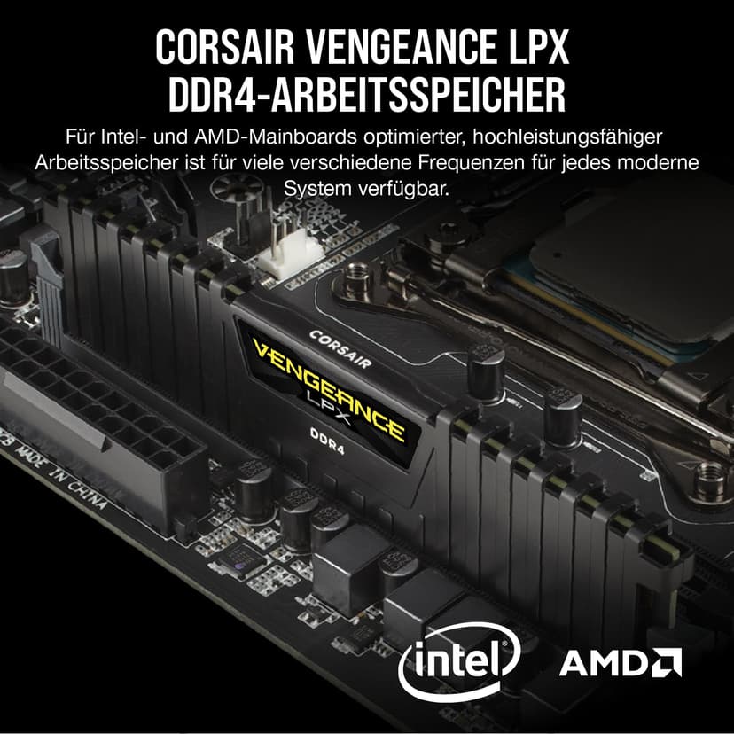 Corsair Vengeance LPX DDR4 RAM 32Go (2x16Go) 3200MHz CL16 Intel XMP 2.0 Mémoire d'ordinateur - Noir (CMK32GX4M2E3200C16) - 2